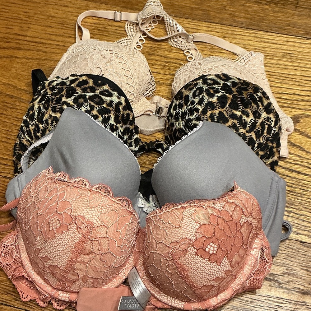 Victoria's Secret 3 Bras size 34B and 1 size 34A Racerback Dream Angels PINK